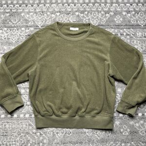 Outerknown Terry Cloth Crop Sweatshirt Womens Small Army Green Gorpecore Hiking